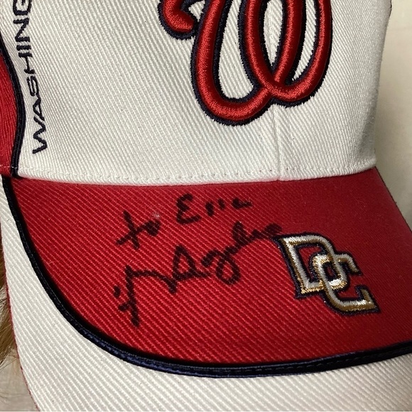 WASHINGTON Nationals Hat Twins Enterprise Strapback Signed Auto Baseball Cap NWT - Picture 2 of 8